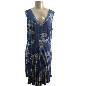 Banana Republic Blue Pleated Dress Size 12